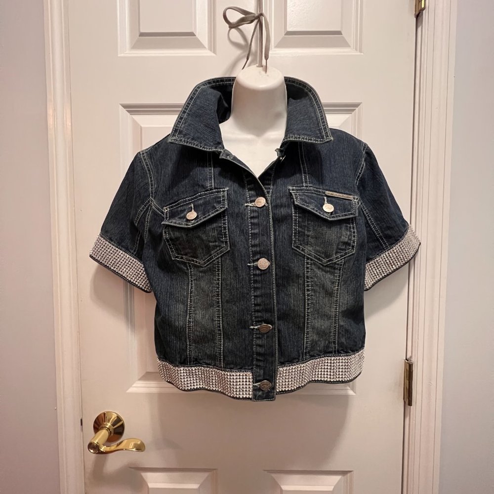 Platinum Plush XL crop jean jacket